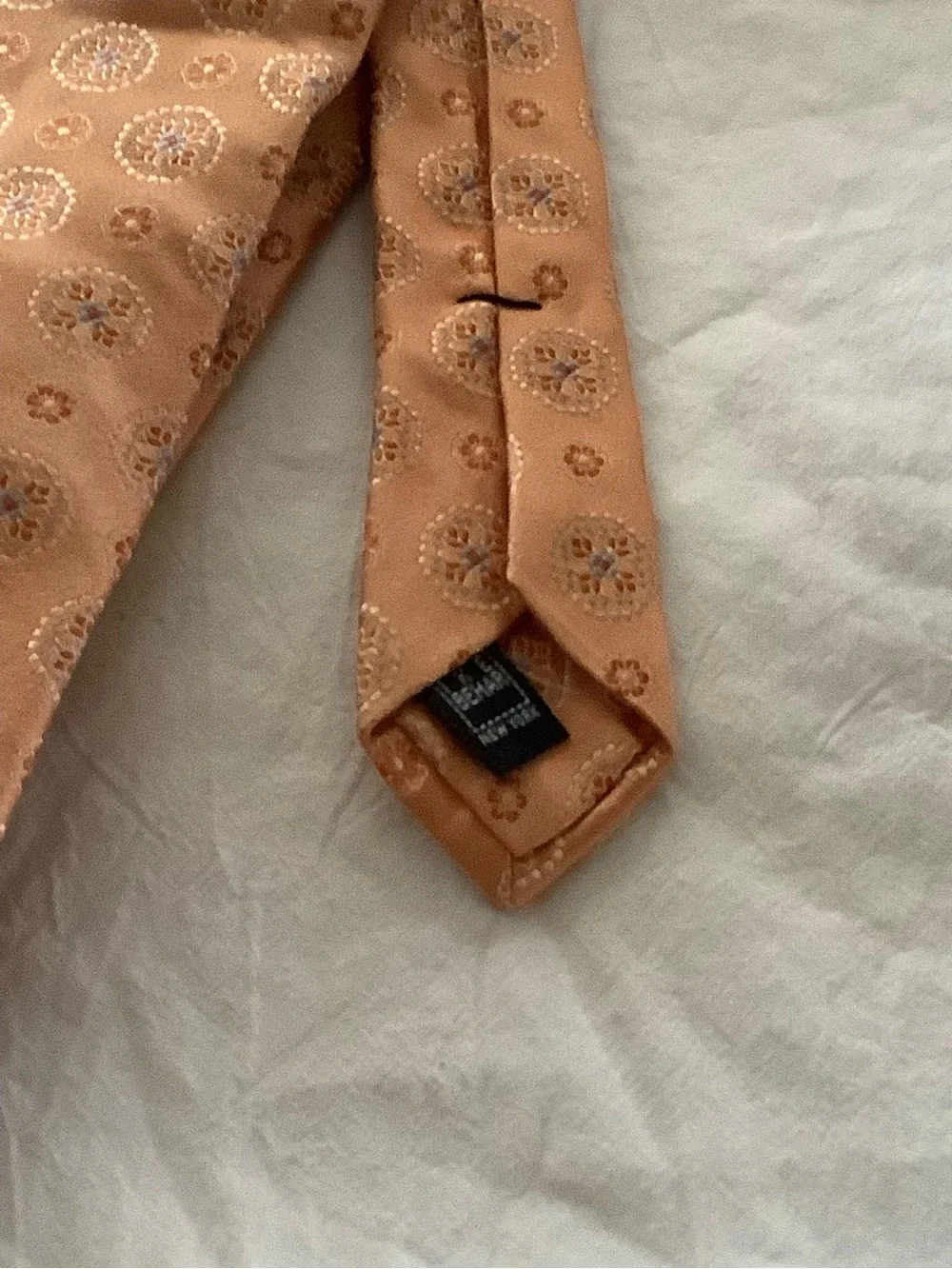 Ike Behar, New York - Silk Peach Medallion Tie.